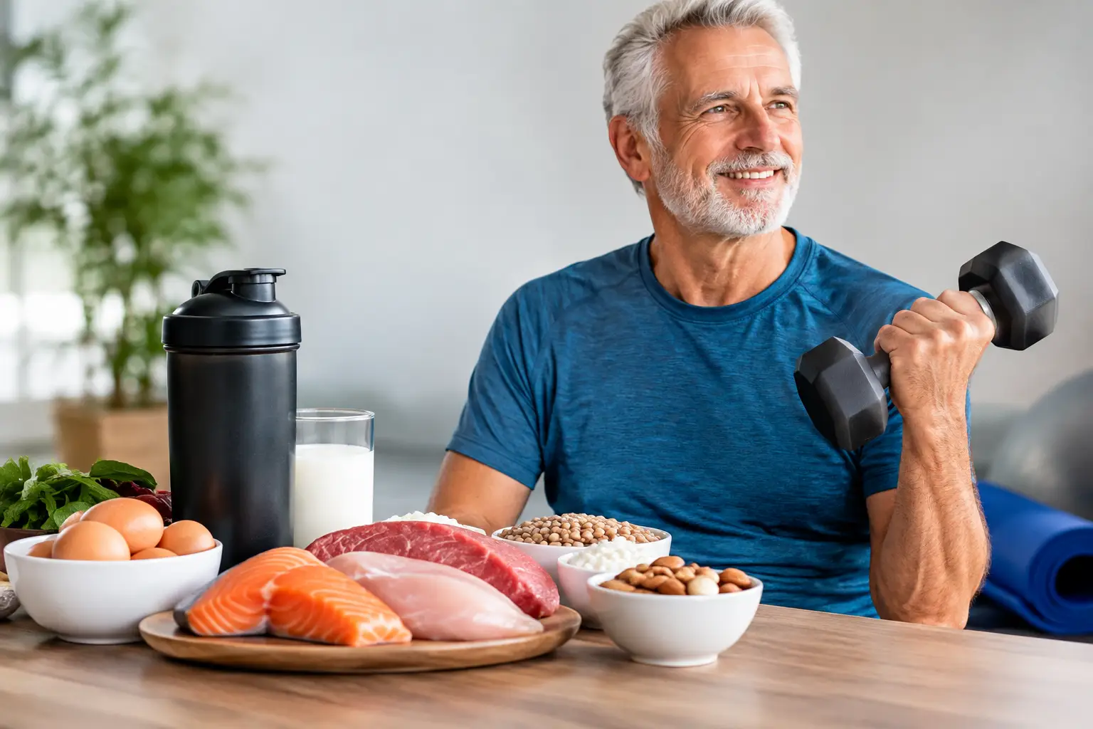 Guia de proteína para idosos com mais força